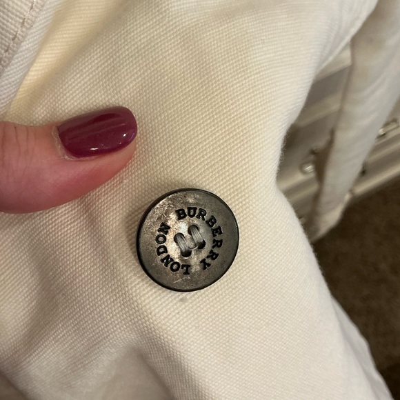 Burberry Cream Double-Breasted Pea Coat - Picture 7 of 11